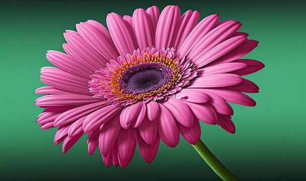  a pink flower with a green background is featured in this image, it is a close up view of a pink flower with a green background.  generative ai