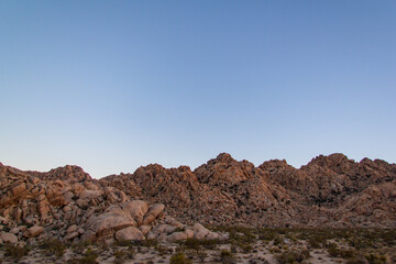 Sunset in Joshua Tree National park near Indian Cove Campground.