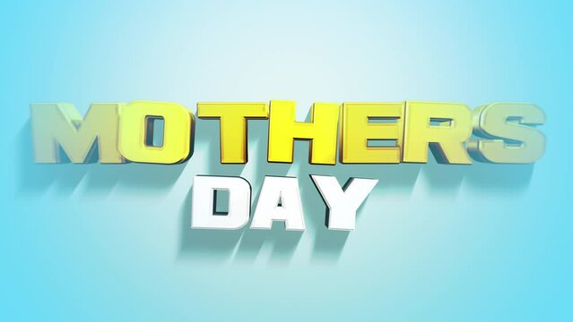 Modern Mothers Day text on fashion blue gradient, motion abstract holidays, promo and advertising style background