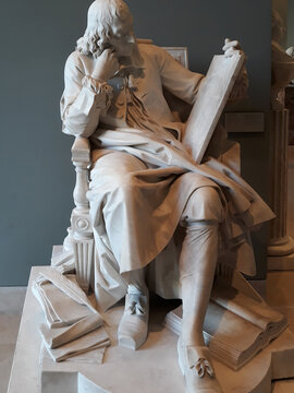 Blaise Pascal monument by Augustine Pajou, Louvre museum, Paris, France