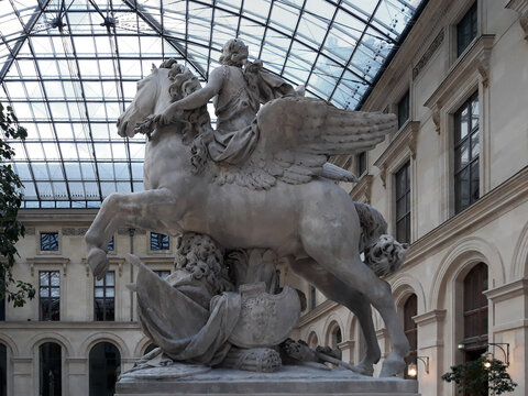 Blaise Pascal monument by Augustine Pajou, Louvre museum, Paris, France