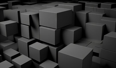  a bunch of boxes that are all stacked up in the same direction and one is in the middle of the picture and the other is in the same direction.  generative ai