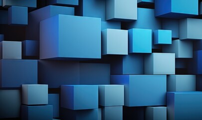  a very large group of blue cubes in a wall of blue cubes with a black back ground and a black back ground with a blue background.  generative ai