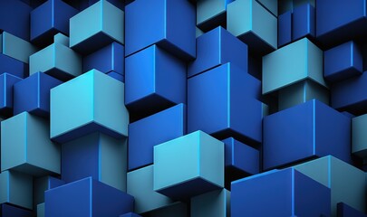  a very large group of cubes that are blue and grey with a black background that is very similar to the blue cubes in the picture.  generative ai