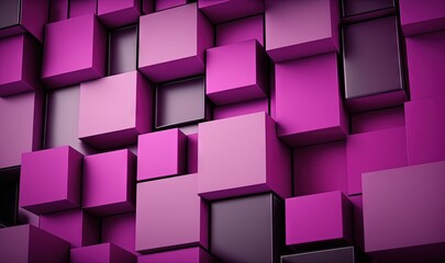  a purple and black background with squares and rectangles on it's sides and a black square in the middle of the image.  generative ai