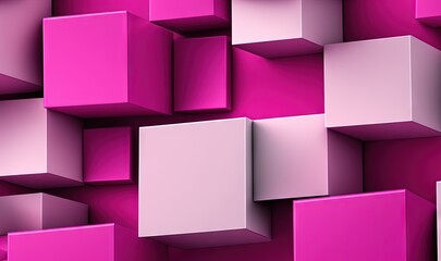  a pink and white background with squares and rectangles on it's sides and a square in the middle of the middle of the rectangle.  generative ai