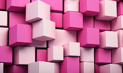  a very large group of pink cubes with white ones on them and a black one in the middle of the picture and a black one in the middle of the picture.  generative ai