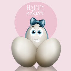 an illustration of funny Eggs for Happy Easter