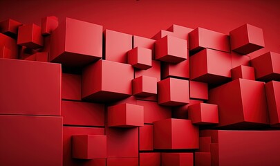  a bunch of red cubes that are stacked up in the air with a red background that says,,,,,,,,,,,,,,,,,,,,,,,,,,,.  generative ai