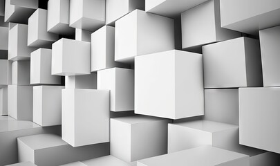  a wall of white cubes is shown in this black and white photo of a cubed wall of white cubes is shown in the middle of the wall.  generative ai