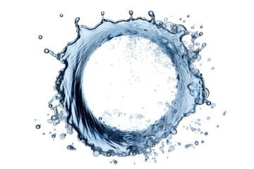 Isolated water circle on a white backdrop. Generative AI