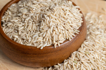 Natural brown rice for cooking healthy food