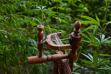 old spinning machine, yarn