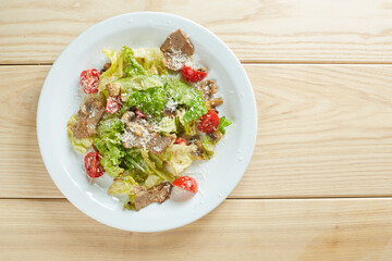 summer diet salad on a white plate