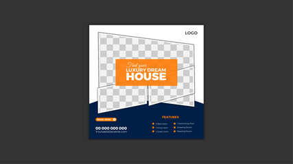 Real estate home Corporate luxury house social media post vector design template