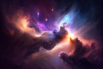 Exploring the Universe: Gazing Into the Magnificent Space Nebula and Galaxy: Generative AI