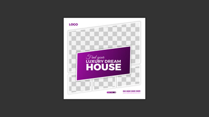 Real estate home Corporate luxury house social media post vector design template