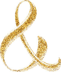 Gold Glitter Ampersand Sign