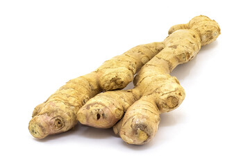 Ginger root on white isolated background. Full depth of clarity