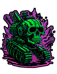 Fototapeta premium Fluorescent war skull