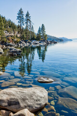 Lake Tahoe forest and stones