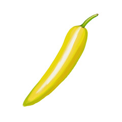 Banana pepper oil painting illustration isolated on white background