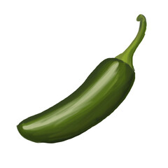 Jalapeno pepper oil painting illustration isolated on white background