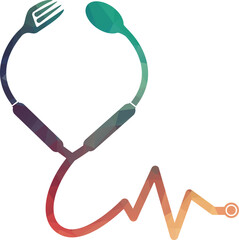 Medical food vector logo template. This design use stethoscope symbol. Suitable for health.
