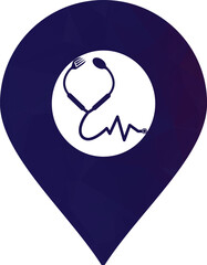 Medical food vector logo template. This design use stethoscope symbol. Suitable for health.