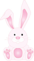 pink cartoon rabbit illustration