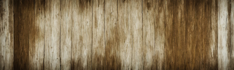Distressed white wooden background with worn paint texture, showing abstract pattern of antique table or barn plank. Vector © Issah