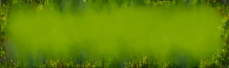Green and abstract background with watercolor grass texture, featuring olive color scheme, perfect for natural or eco themed designs. Vector