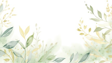 Green Leaf Watercolor Wallpaper DIY - AI Generative