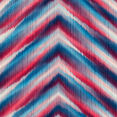 Multi Watercolor-Dyed Effect Brushed Textured Chevron Pattern