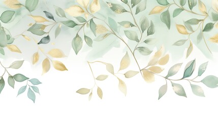 Green Leaf Watercolor Wallpaper DIY - AI Generative