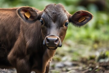 calf on a farm. Generative AI