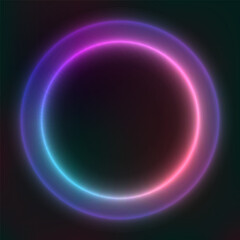 Glowing abstract background, round frame of circles, geometric shapes, wallpaper. Vector template for your design