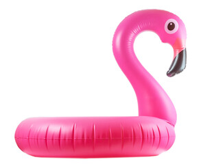 Flamingo icon. Pink pool inflatable flamingo for summer beach is