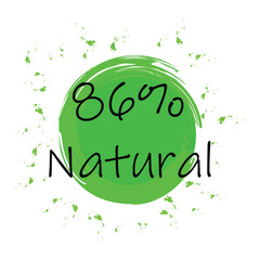 86% Natural Green Lettering With Brush Vector
