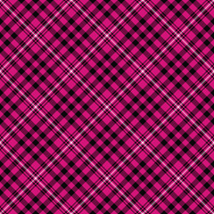 Magenta & Black Plaid Check Seamless Pattern - Cute plaid check repeating pattern design
