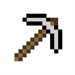 Pixel pickaxe, sword. Gaming arsenal. © Cali6ro