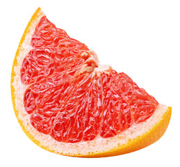 Slice of grapefruit citrus fruit isolated on transparent background