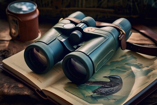 Binoculars and Bird Guide. Generative AI