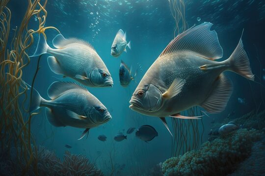Emperor Fish Underwater Lush Nature by Generative AI