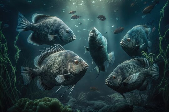 Blobfish fish underwater lush nature por generative ai