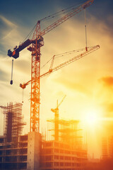 Canteiro de obras engenharia constru&ccedil;&atilde;o arquitetura pr&eacute;dio edif&iacute;cio comercial residencial IA Generativa