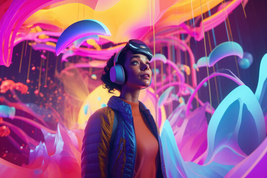 Exploring virtual reality with VR set