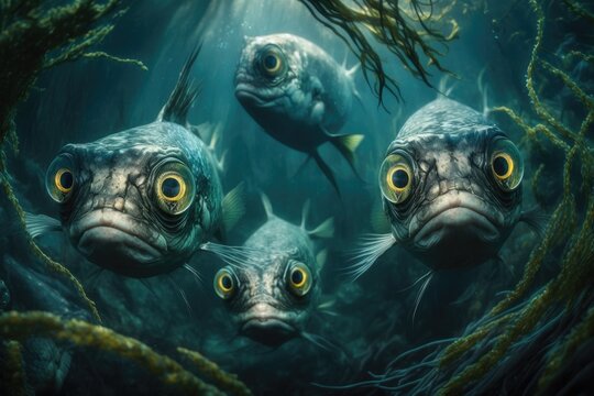 Viperfish Fish Underwater Lush Nature by Generative AI