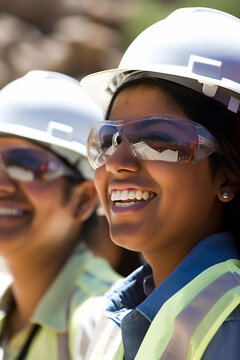 Retrato mulher engenheira constru&ccedil;&atilde;o civil arquiteta sucesso mercado imobili&aacute;rio faculdade universidade IA Generativa