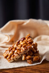 Palanqueta de maní, typical Mexican sweet peanut crunchy palanqueta
